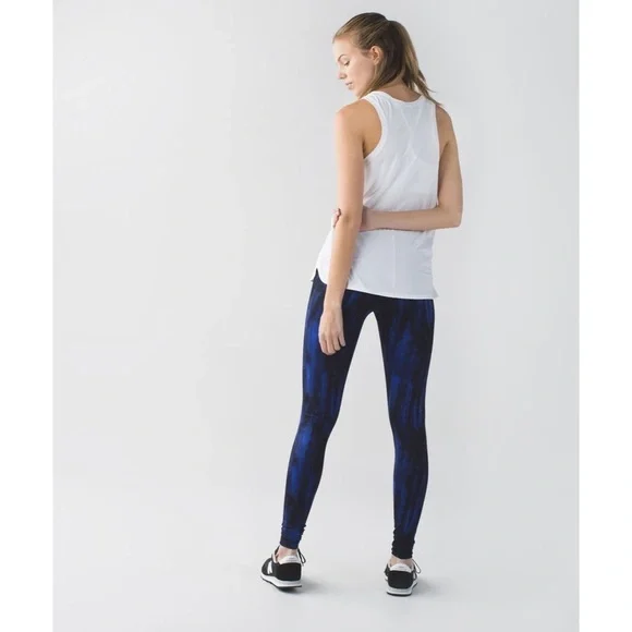 Lululemon Wunder Nightsky Harbor Blue Black Under Pant Full-On Luon Roll Down 6 - Picture 5 of 10